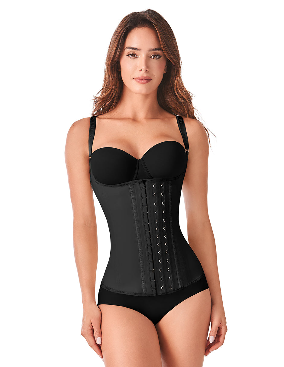 Gaine classique à bretelles Latex avec 3 Rangées de Crochets